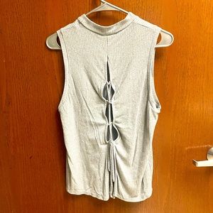 Grey lace back tank
